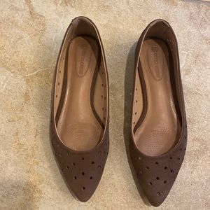 Corso Como Pointed Toe Suede Leather Perforated Flats